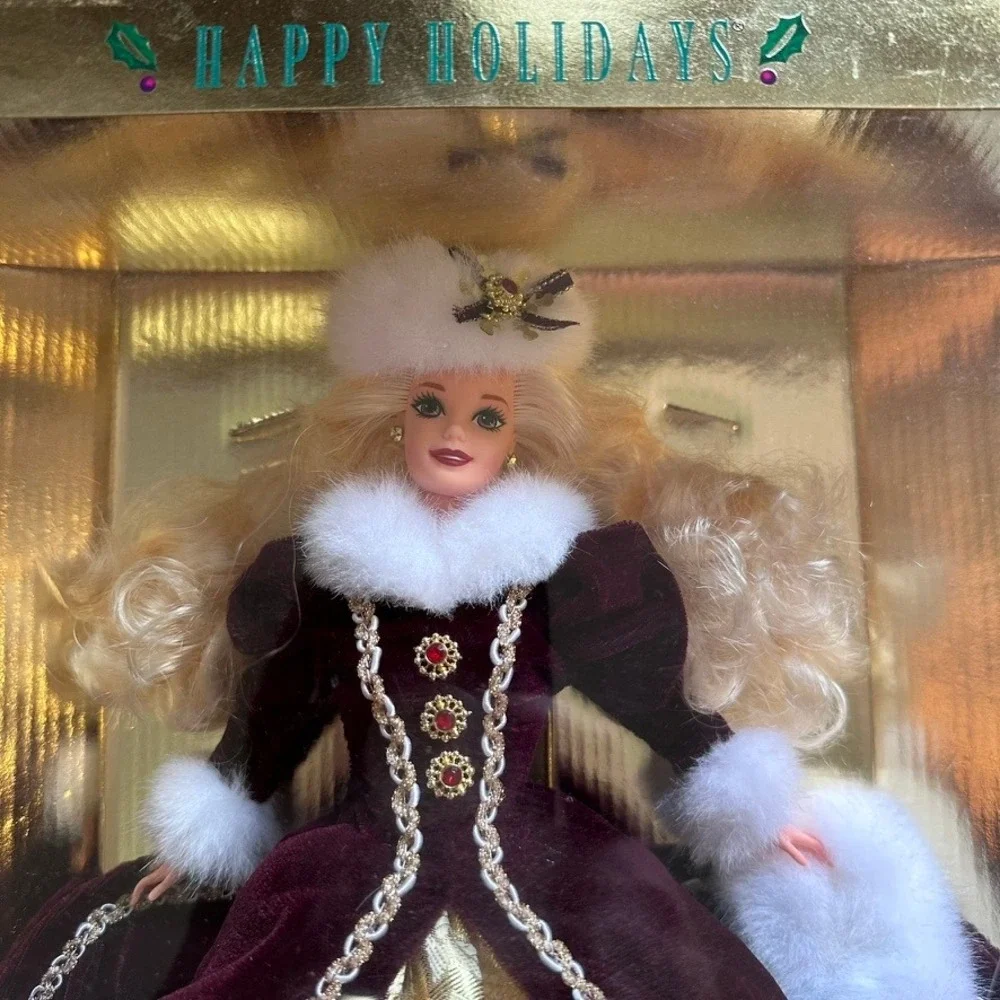 Mattel Happy Holidays Barbie 1996 VTG Burgundy Gold New Special Edition 15646